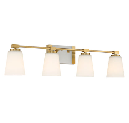 Darby 4-Light Bathroom Vanity Light in Warm Brass