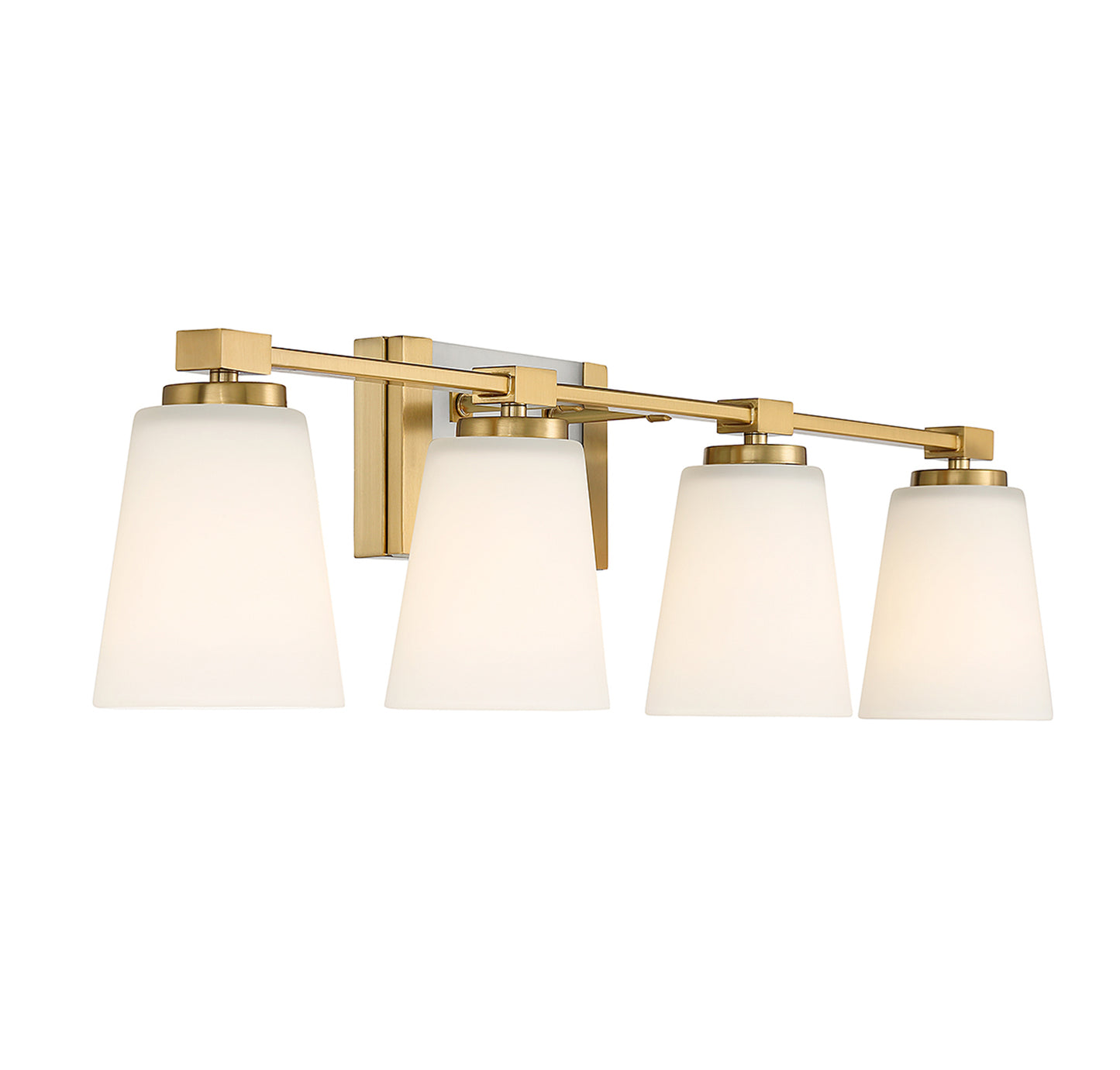 Darby 4-Light Bathroom Vanity Light in Warm Brass