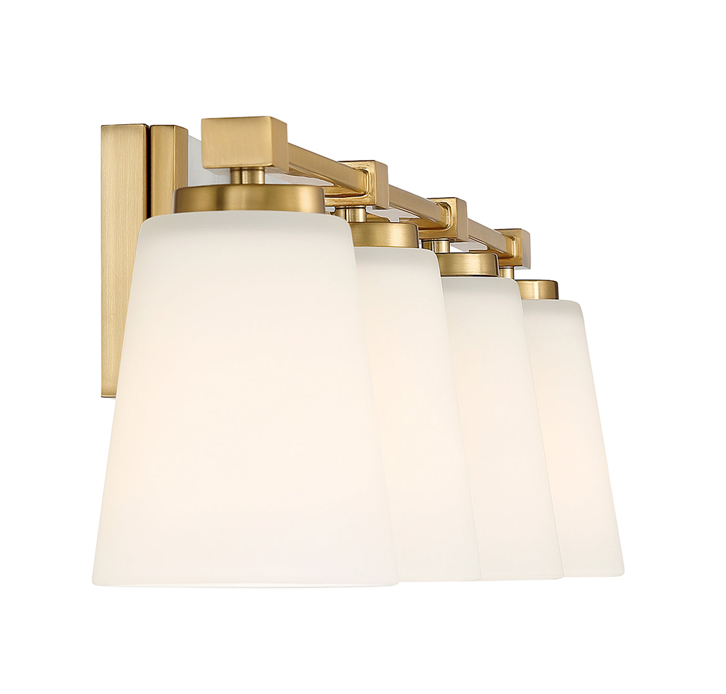 Darby 4-Light Bathroom Vanity Light in Warm Brass