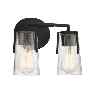 Sacremento 2-Light Bathroom Vanity Light in Satin Nickel