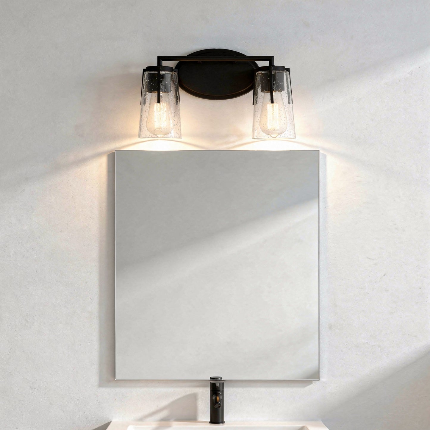 Sacremento 2-Light Bathroom Vanity Light in Satin Nickel