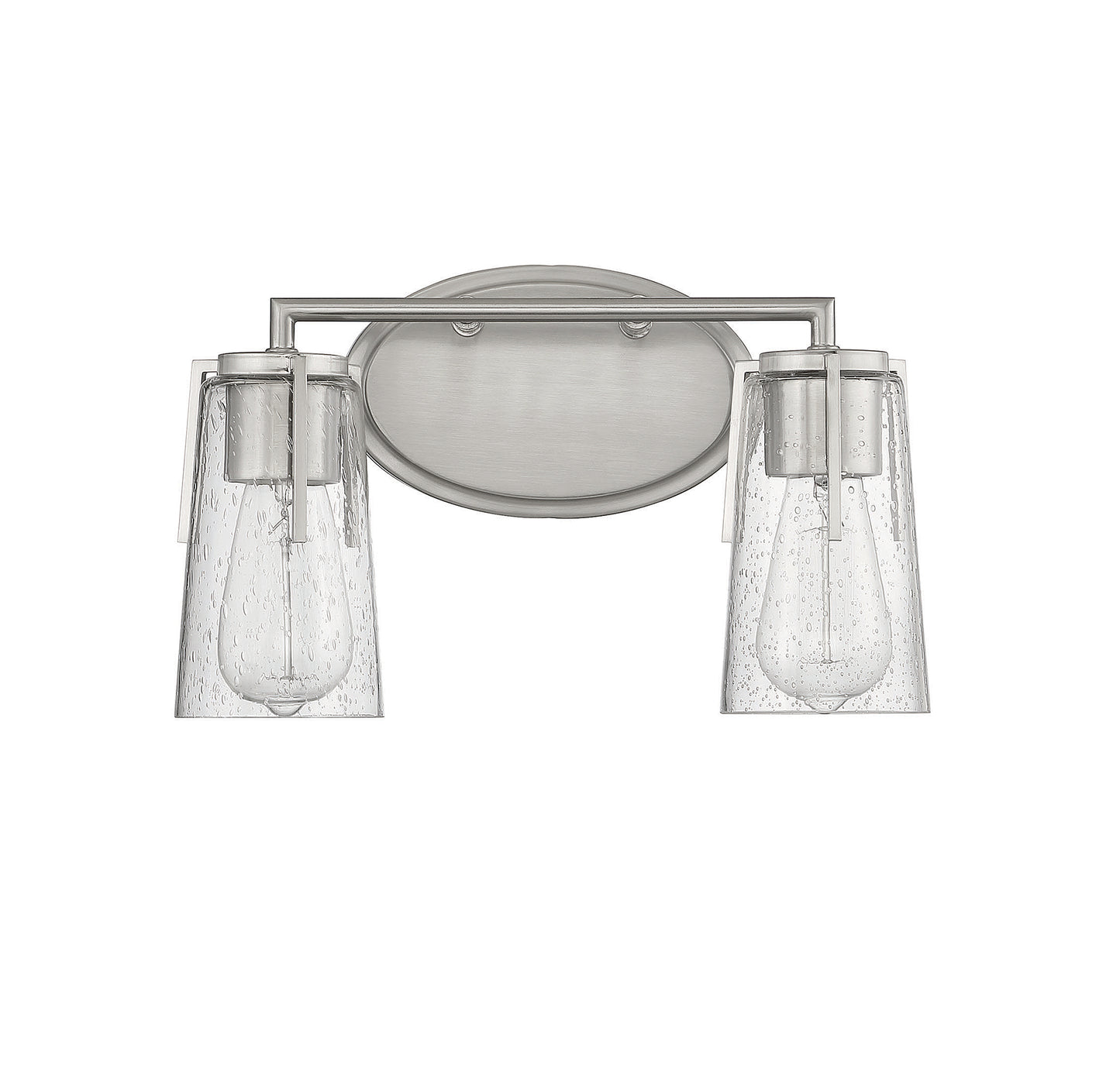Sacremento 2-Light Bathroom Vanity Light in Satin Nickel