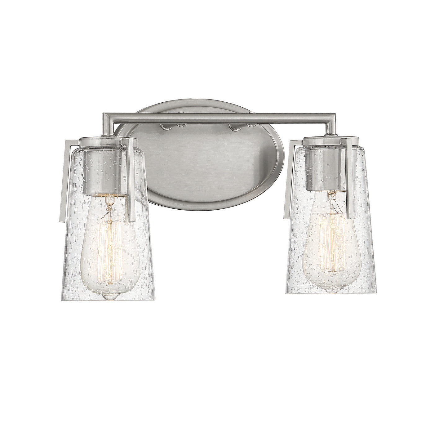 Sacremento 2-Light Bathroom Vanity Light in Satin Nickel