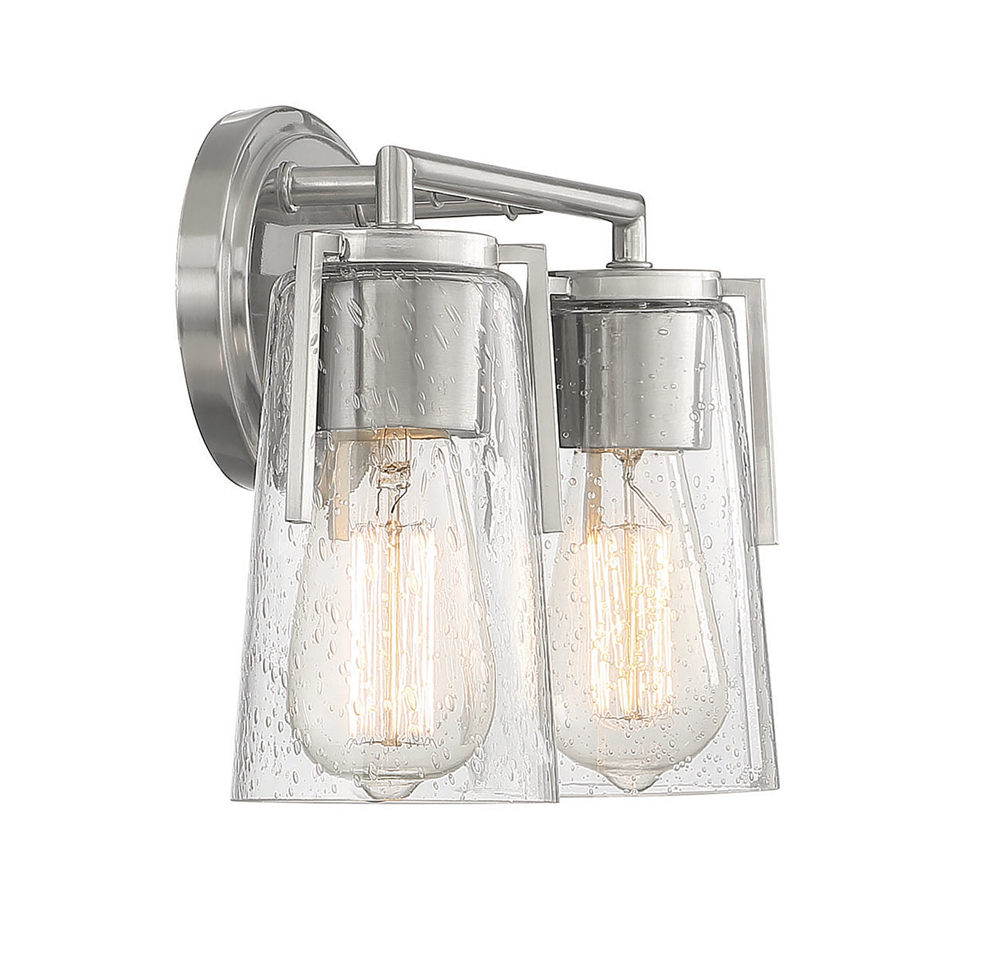 Sacremento 2-Light Bathroom Vanity Light in Satin Nickel