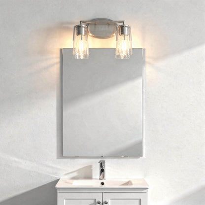 Sacremento 2-Light Bathroom Vanity Light in Satin Nickel