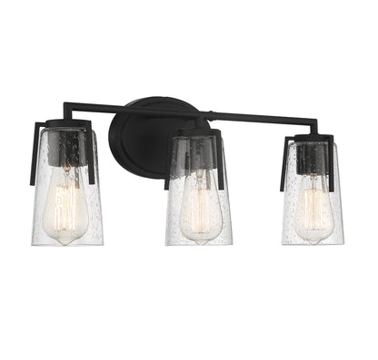 Sacremento 3-Light Bathroom Vanity Light in Black