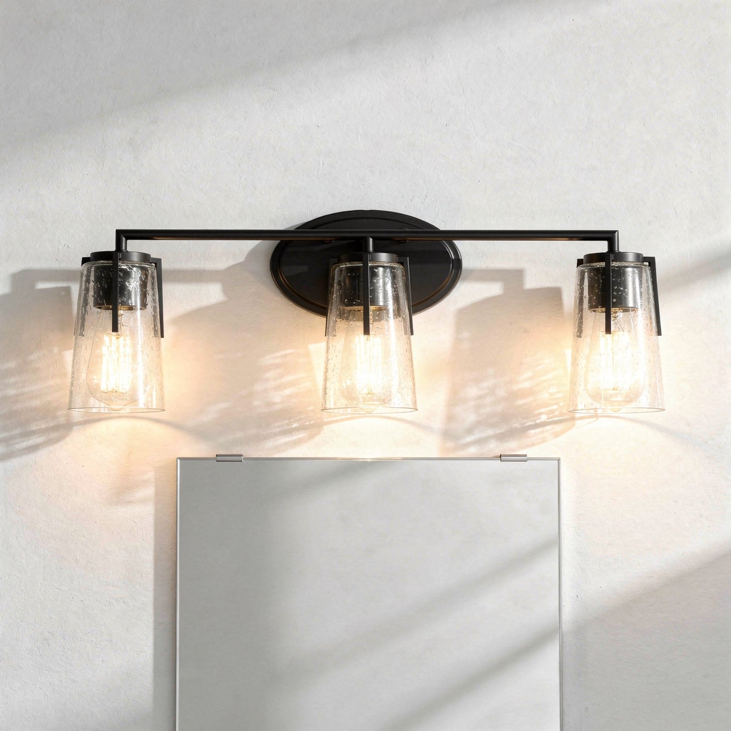 Sacremento 3-Light Bathroom Vanity Light in Black