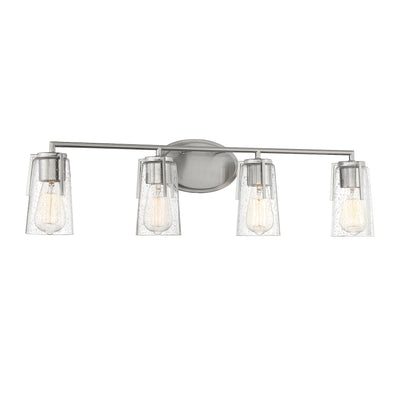 Sacremento 4-Light Bathroom Vanity Light in Satin Nickel