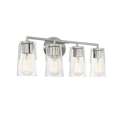Sacremento 4-Light Bathroom Vanity Light in Satin Nickel