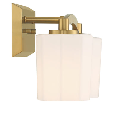 Whitney 2-Light Bathroom Vanity Light in Warm Brass
