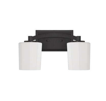 Whitney 2-Light Bathroom Vanity Light in Warm Brass