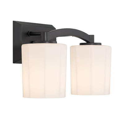 Whitney 2-Light Bathroom Vanity Light in Warm Brass