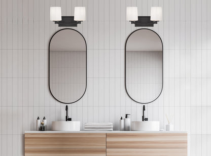 Whitney 2-Light Bathroom Vanity Light in Warm Brass