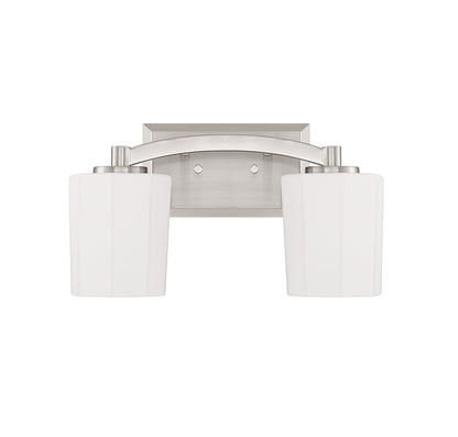 Whitney 2-Light Bathroom Vanity Light in Warm Brass