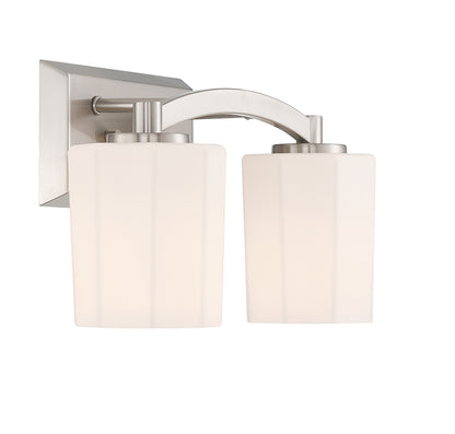 Whitney 2-Light Bathroom Vanity Light in Warm Brass