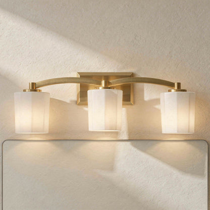 Whitney 3-Light Bathroom Vanity Light in Warm Brass