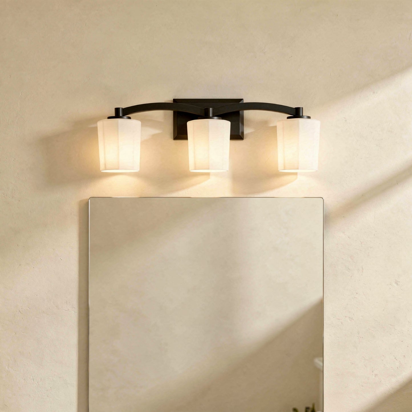 Whitney 3-Light Bathroom Vanity Light in Warm Brass