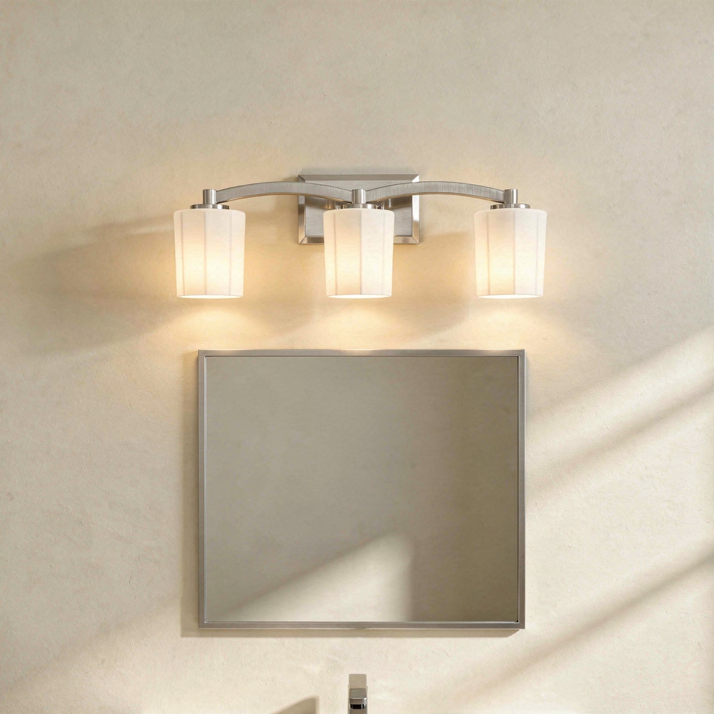 Whitney 3-Light Bathroom Vanity Light in Warm Brass