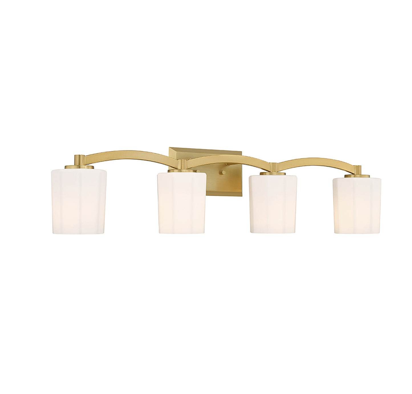 Whitney 4-Light Bathroom Vanity Light in Warm Brass