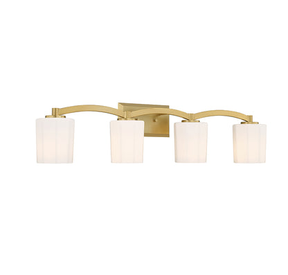 Whitney 4-Light Bathroom Vanity Light in Warm Brass