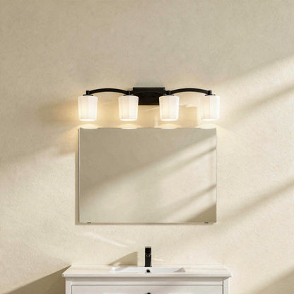 Whitney 4-Light Bathroom Vanity Light in Warm Brass