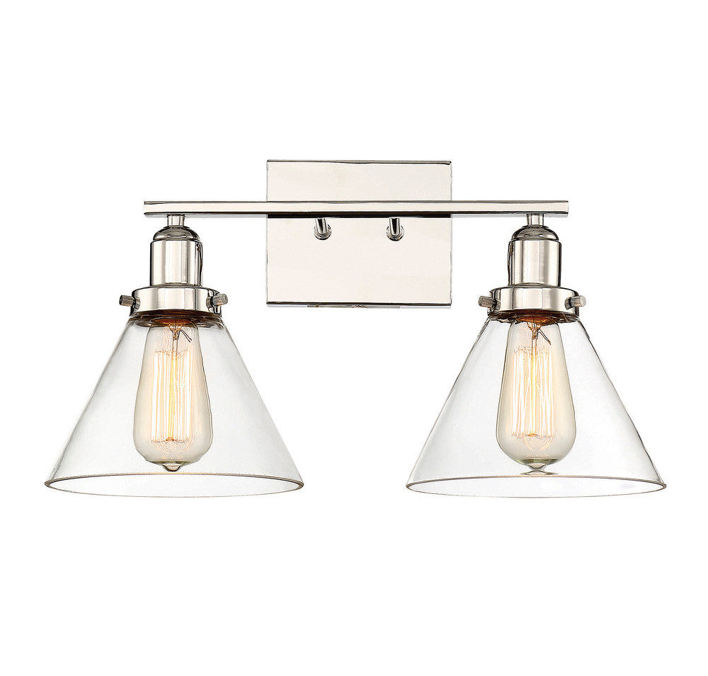 Savoy House Drake 2-Light Bath Vanity Polished Nickel