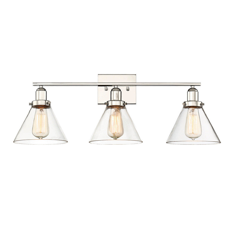 Savoy House Drake 3-Light Bath Vanity Polished Nickel