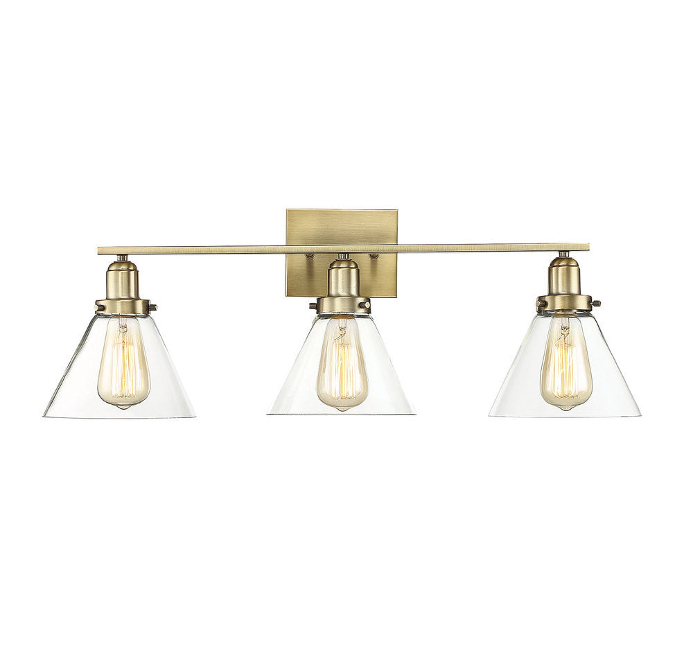 Savoy House Drake 3-Light Bath Vanity Warm Brass