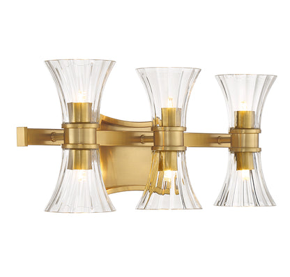 Bennington 6-Light Bathroom Vanity Light in Warm Brass