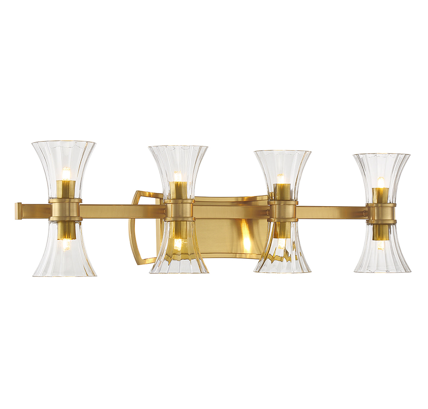 Bennington 8-Light Bathroom Vanity Light in Warm Brass