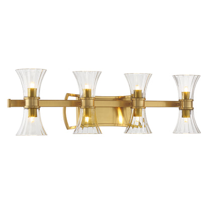 Bennington 8-Light Bathroom Vanity Light in Warm Brass