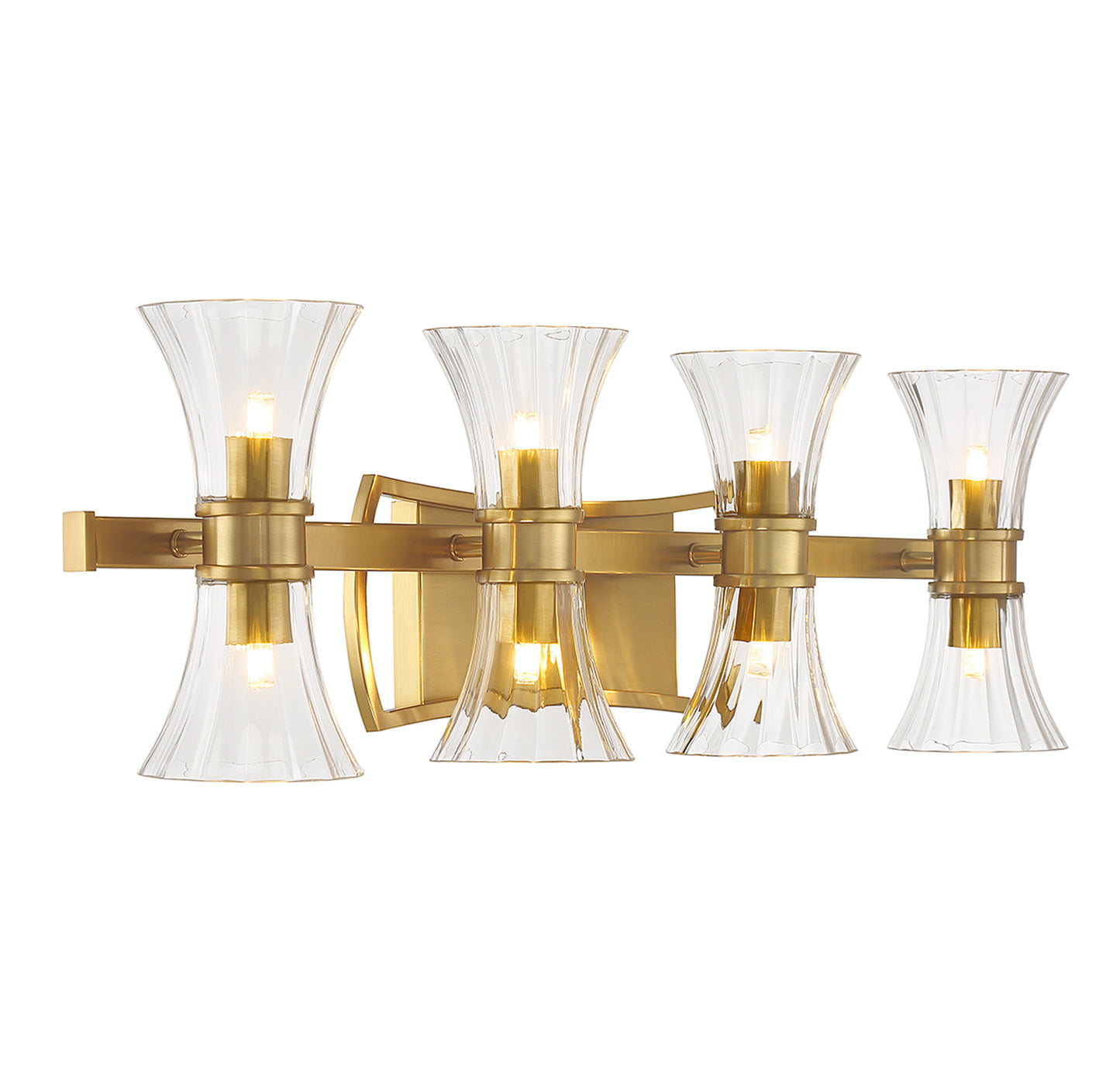 Bennington 8-Light Bathroom Vanity Light in Warm Brass