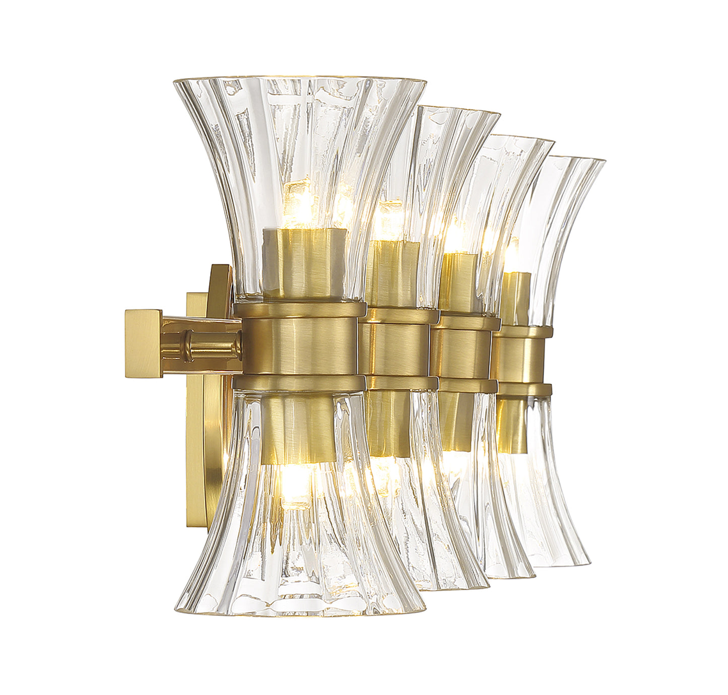 Bennington 8-Light Bathroom Vanity Light in Warm Brass