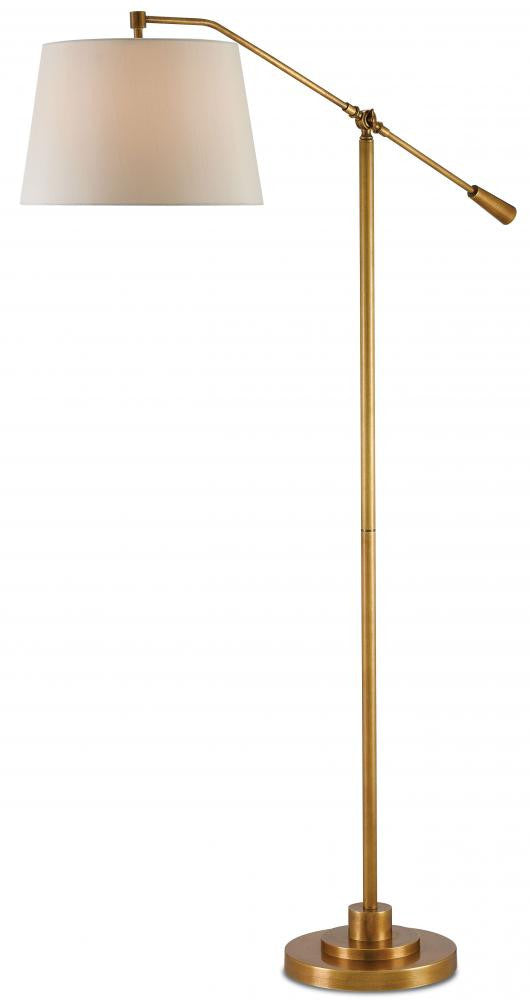 Currey and Company Maxstoke Brass Floor Lamp Antique Brass