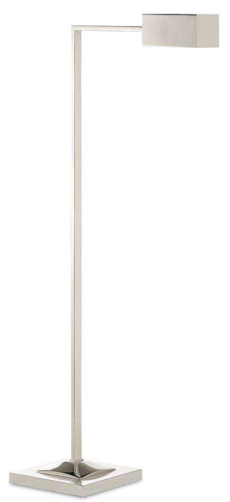 Currey and Company Ruxley Nickel Floor Lamp Polished Nickel
