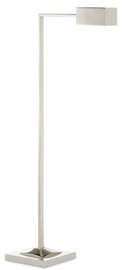 Currey and Company Ruxley Nickel Floor Lamp Polished Nickel