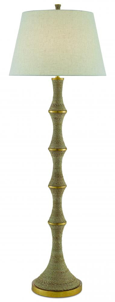 Currey and Company Bourgeon Floor Lamp Natural, Contemporary Gold Leaf