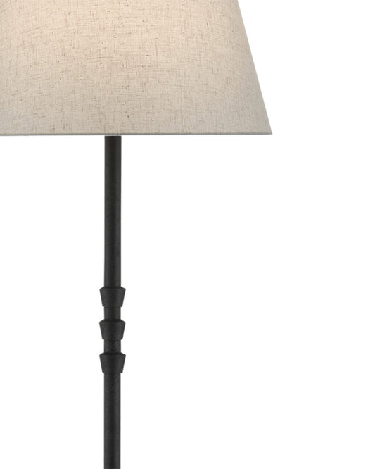 Lohn Black Floor Lamp, Currey and Company 8000-0049
