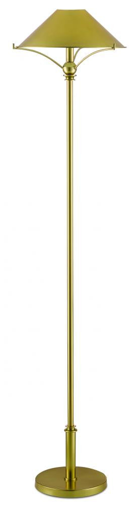 Currey and Company Maarla Brass Floor Lamp Polished Brass