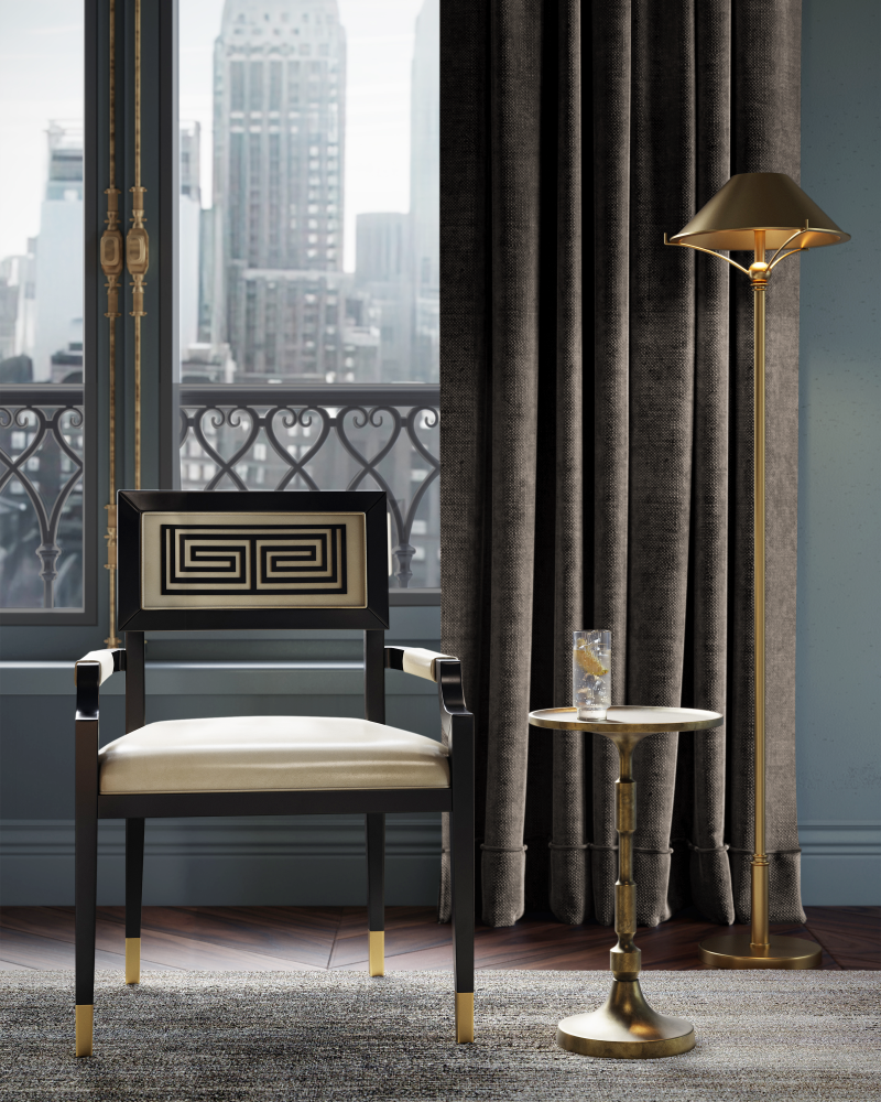 Maarla Brass Floor Lamp, Polished Brass, 58.75"H, Currey and Company (8000-0050 NLFH)