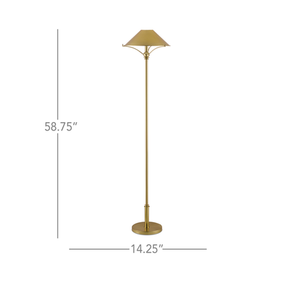 Maarla Brass Floor Lamp, Polished Brass, 58.75"H, Currey and Company (8000-0050 NLFH)