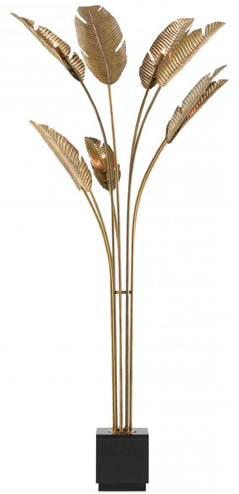 Tropical Grande Brass Floor Lamp Currey and Company 8000-0075