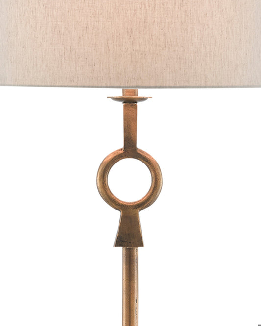 Germaine Brass Floor Lamp, Currey and Company 8000-0077