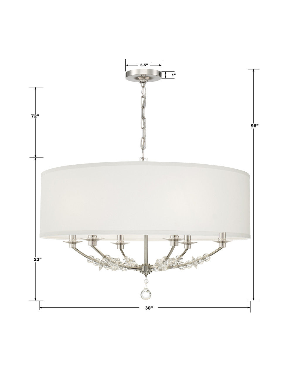 Crystorama Mirage Chandelier Polished Nickel