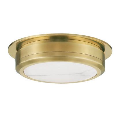 Hudson Valley Greenport Flush Mount Antique Brass