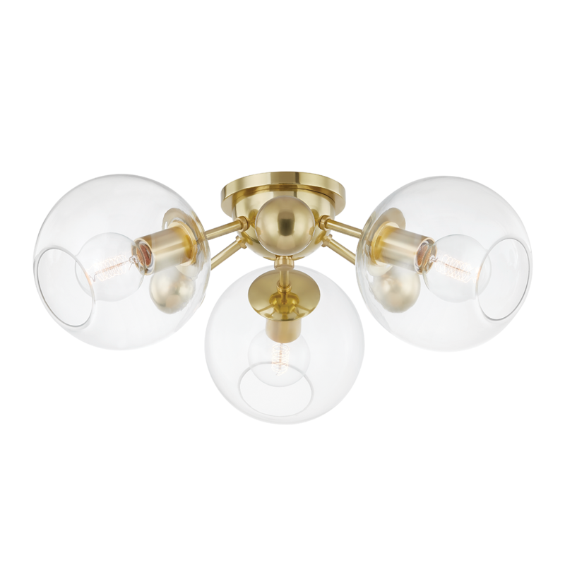 Hudson Valley Abbott Semi-Flush Mount Aged Brass