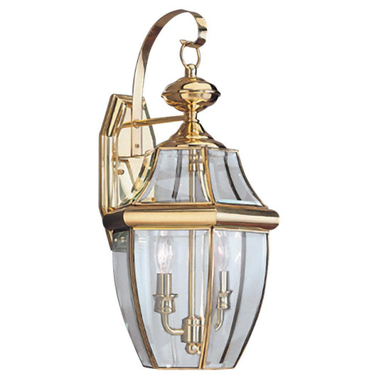 Generation Lighting Lancaster Two Light Outdoor Wall Lantern Polished Brass