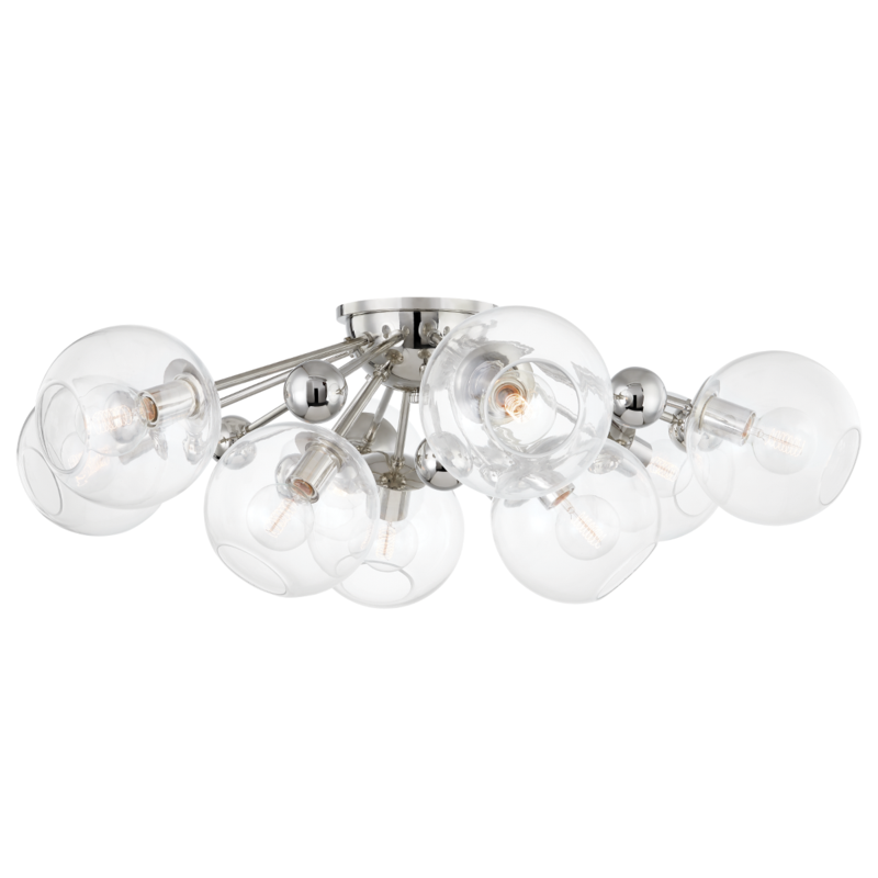 Hudson Valley Abbott Semi-Flush Mount Polished Nickel