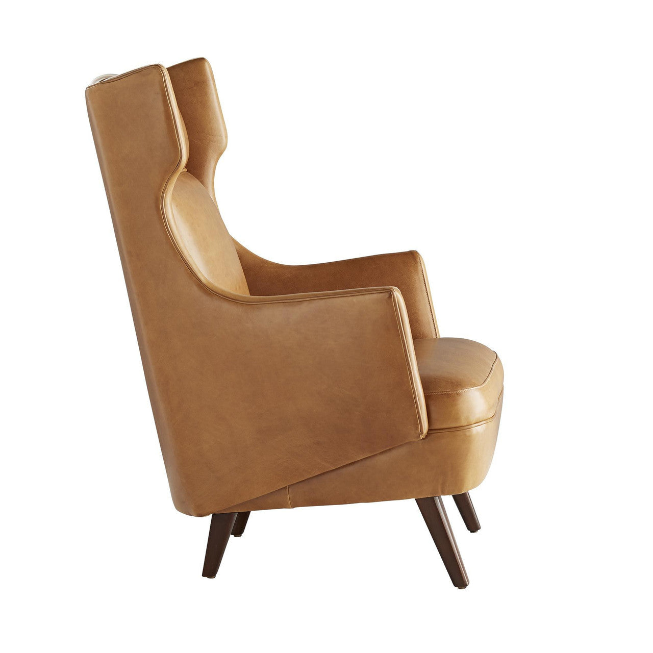 Arteriors Home Budelli Wing Chair Cognac Leather detail