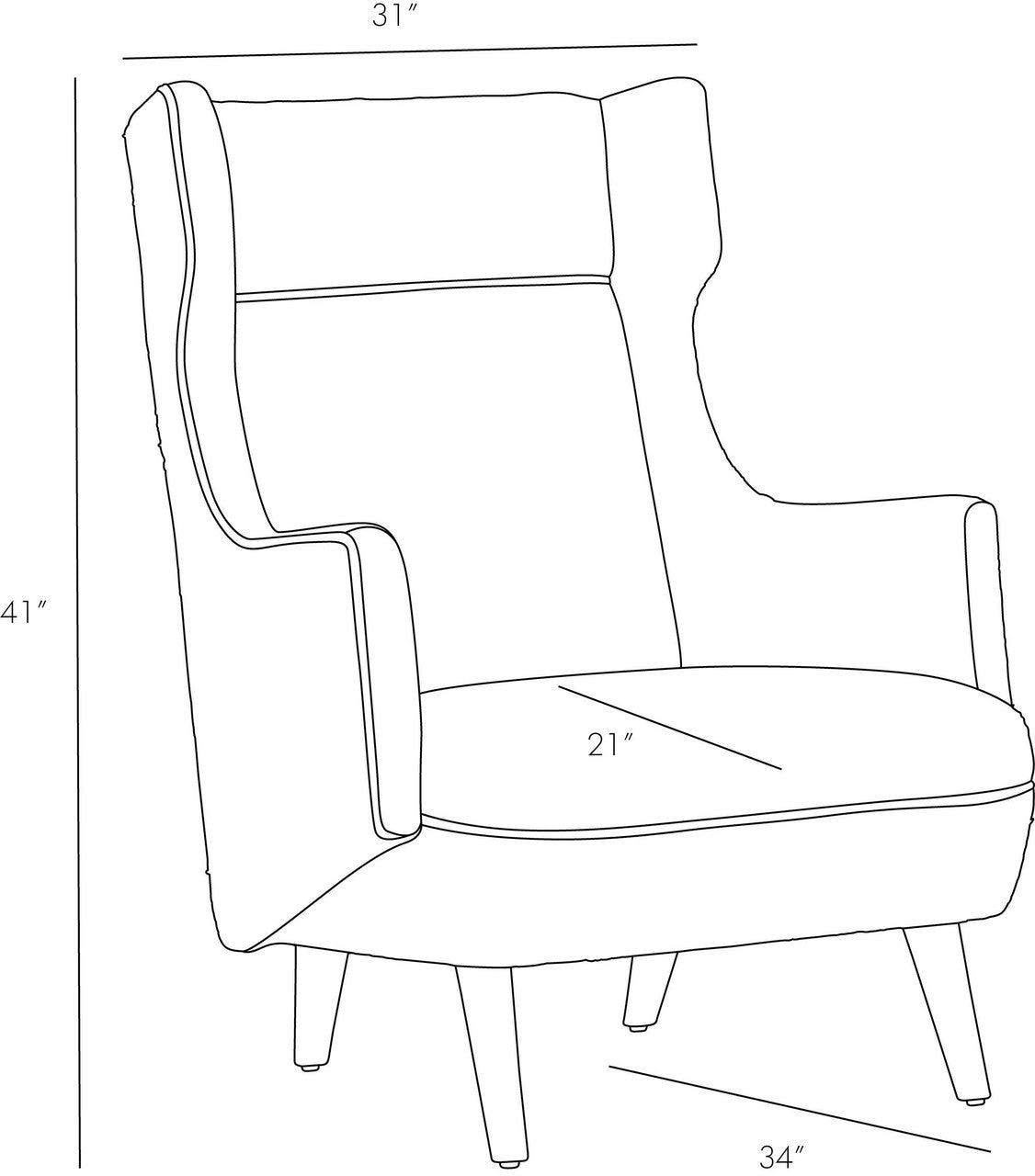 Arteriors Home Budelli Wing Chair Cognac Leather lifestyle